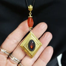 Load image into Gallery viewer, Vintage Diamond Locket - Carnelian
