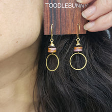 Load image into Gallery viewer, Coco Shell Ring Drop Brass Earrings
