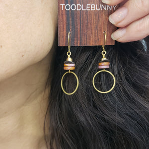 Coco Shell Ring Drop Brass Earrings