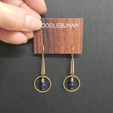 Load image into Gallery viewer, Bar Ring Drop Earrings - Sodalite
