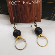 Load image into Gallery viewer, Lava Ring Drop Brass Earrings
