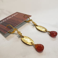 Load image into Gallery viewer, Carnelian Tiny Floral Drop Earrings
