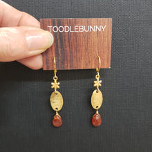 Load image into Gallery viewer, Carnelian Tiny Floral Drop Earrings
