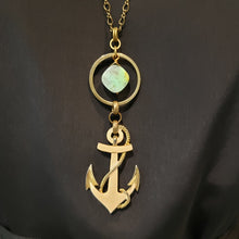 Load image into Gallery viewer, Enamel Anchor Necklace - Larimar

