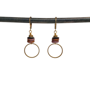 Coco Shell Ring Drop Brass Earrings