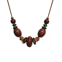 Load image into Gallery viewer, Coco Boho Vintage Lucite Brass Necklace
