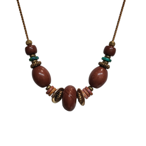 Coco Boho Vintage Lucite Brass Necklace