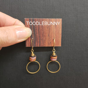 Coco Shell Ring Drop Brass Earrings