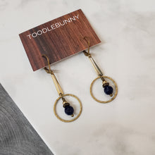 Load image into Gallery viewer, Bar Ring Drop Earrings - Sodalite
