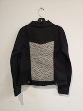 Load image into Gallery viewer, Reworked Denim Jacket - Aztec Diamond Print
