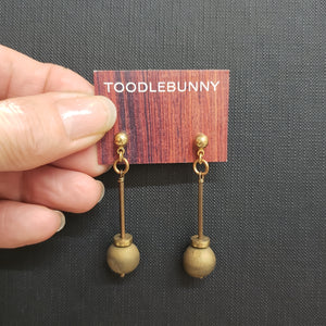 Agate Druzy Stud Post Drop Earrings