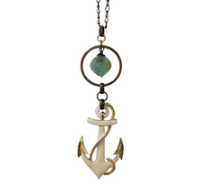 Load image into Gallery viewer, Enamel Anchor Necklace - Larimar
