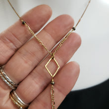 Load image into Gallery viewer, Mixed Chain Delicate Y Drop Necklace - Pyrite
