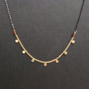 Seven Delicate Layer Necklace - Garnet