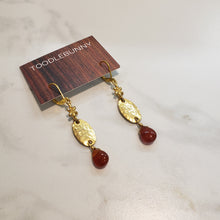 Load image into Gallery viewer, Carnelian Tiny Floral Drop Earrings
