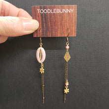 Load image into Gallery viewer, Asymmetric Stone Eye Earrings - Pink Jasper

