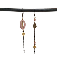 Load image into Gallery viewer, Asymmetric Stone Eye Earrings - Pink Jasper
