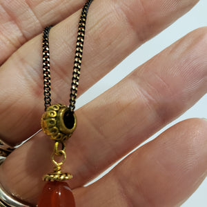 Vintage Diamond Locket - Carnelian
