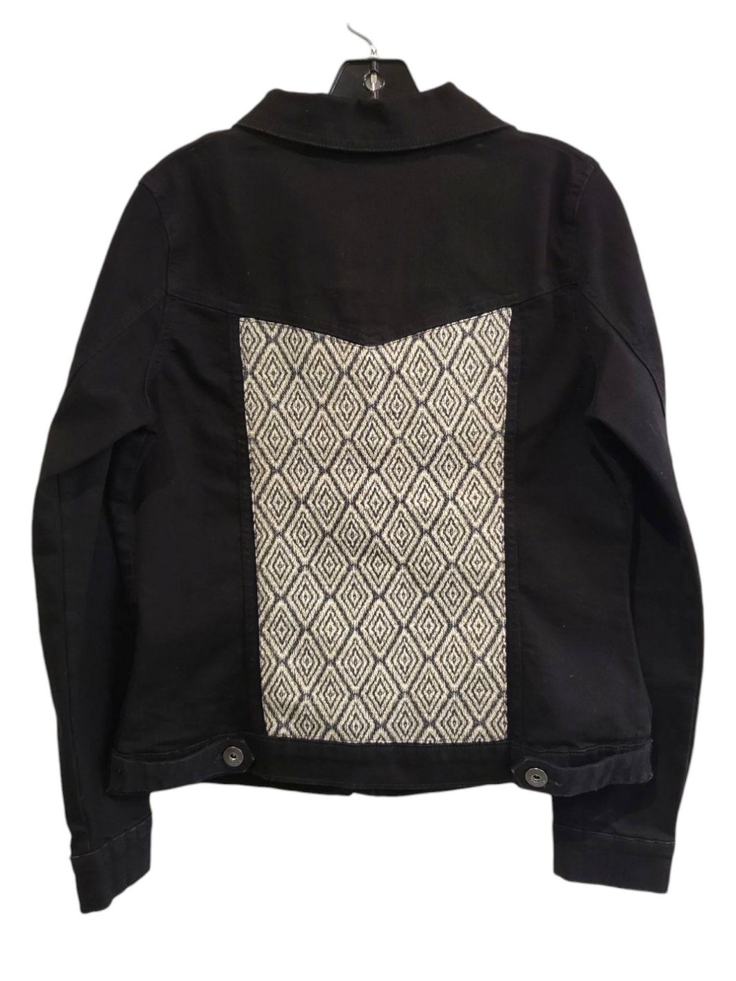 Reworked Denim Jacket - Aztec Diamond Print
