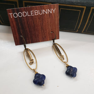 Sodalite Quatrefoil Ring Drop Earrings