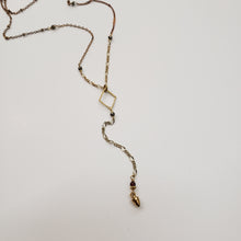 Load image into Gallery viewer, Mixed Chain Delicate Y Drop Necklace - Pyrite
