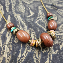 Load image into Gallery viewer, Coco Boho Vintage Lucite Brass Necklace
