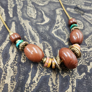 Coco Boho Vintage Lucite Brass Necklace