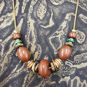Coco Boho Vintage Lucite Brass Necklace