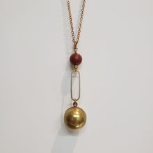 Load image into Gallery viewer, Vintage Ball Locket Necklace - Red Jasper
