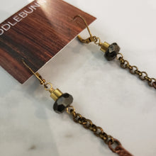 Load image into Gallery viewer, Pyrite Mixed Metal Chain Drop Earrings
