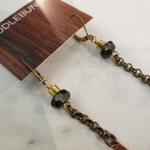 Pyrite Mixed Metal Chain Drop Earrings