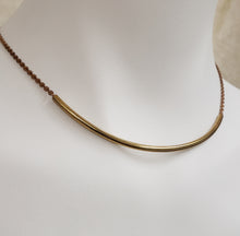 Load image into Gallery viewer, Brass Bar Modern Choker Necklace
