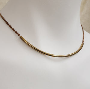 Brass Bar Modern Choker Necklace