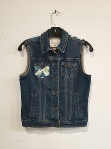Reworked Denim Vest - Dragonfly