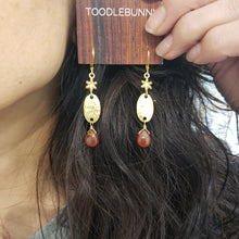Load image into Gallery viewer, Carnelian Tiny Floral Drop Earrings
