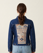 Load image into Gallery viewer, Reworked Denim Jacket - 90s Studded Pastel Aztec

