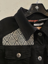 Load image into Gallery viewer, Reworked Denim Jacket - Aztec Diamond Print
