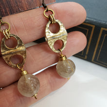 Load image into Gallery viewer, Golden Rutile Quartz Vintage Link Drop Earrings
