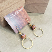 Load image into Gallery viewer, Coco Shell Ring Drop Brass Earrings
