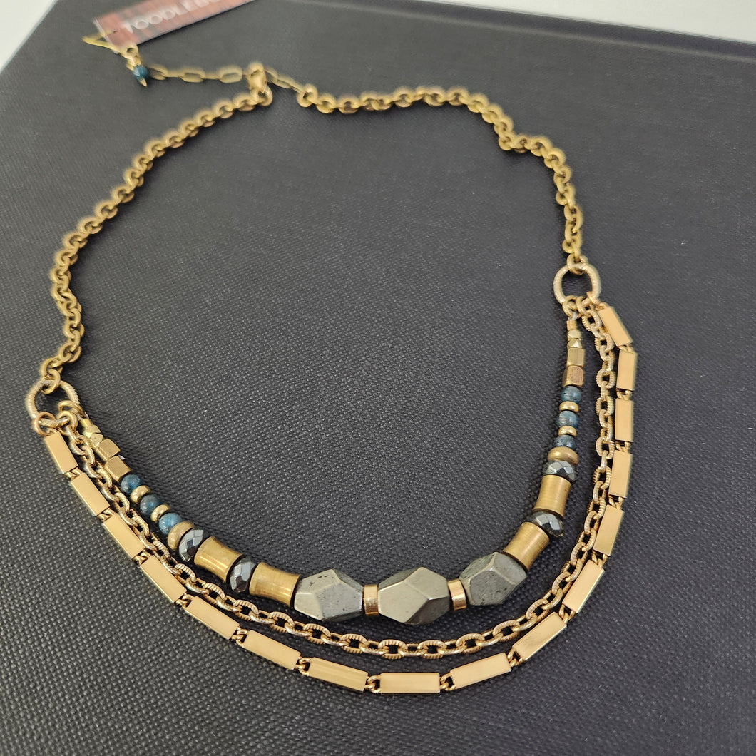 Trio Protection Collar - Pyrite, Apatite