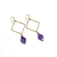 Load image into Gallery viewer, Geometric Amethyst Marquis Earrings
