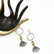 Load image into Gallery viewer, Aztec Brass Fans Earrings
