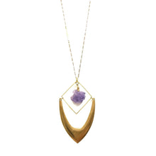 Load image into Gallery viewer, Raw Amethyst Chevron Necklace
