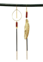 Load image into Gallery viewer, Asymmetric Feather Duster Earrings - more colors available
