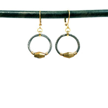 Load image into Gallery viewer, Petit Black Gold Hoop Earrings
