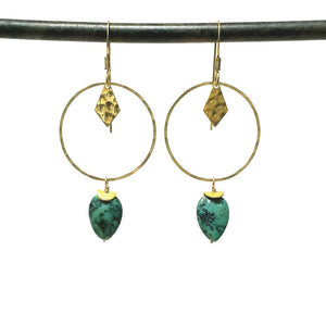 Turquoise Hoop Drop earrings