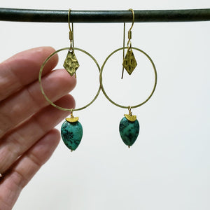 Turquoise Hoop Drop earrings