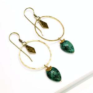 Turquoise Hoop Drop earrings