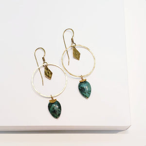 Turquoise Hoop Drop earrings
