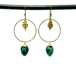 Turquoise Hoop Drop earrings
